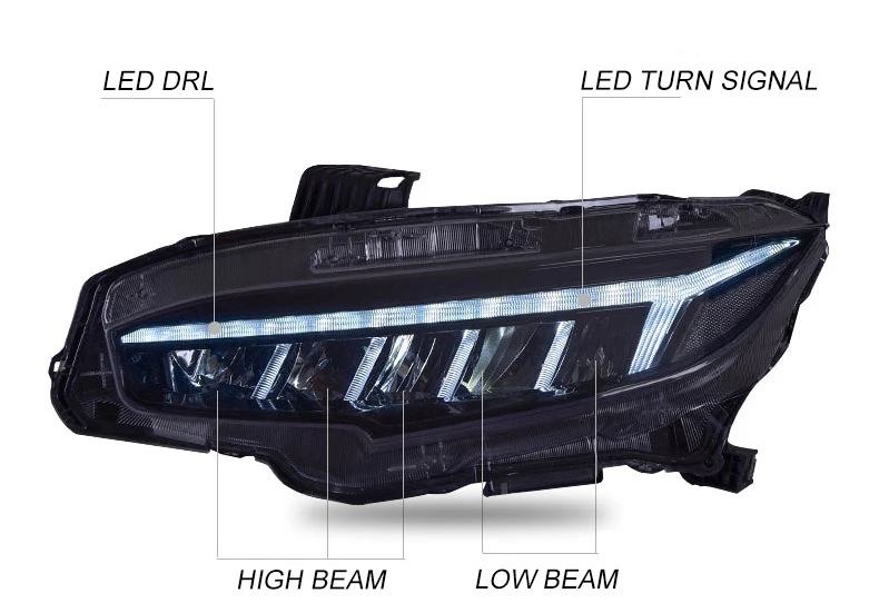 Автомобильный Стиль светодиодный фары- чехол для Honda civic чехол для Civic светодиодная фара двойной луч H7 спрятал bi Xenon объектива