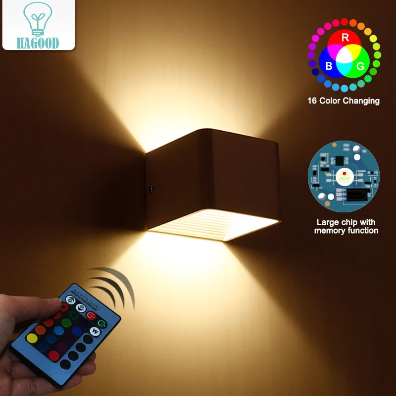 Новинка светодиодное настенное бра RGB 3 Вт лампы для стен из алюминия светящиеся