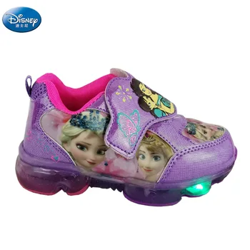 

frozen girls Cartoon purple Casual Shoes with light elsa and Anna Snow Princess sneakers Europe size 28-33