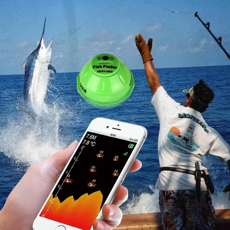 Lucky FF916 мобильного телефона операционной fishfinder эхолот для рыбалки глубже Беспроводной Wi-Fi глубина эхолот 130 футов Рыбалка эхолот