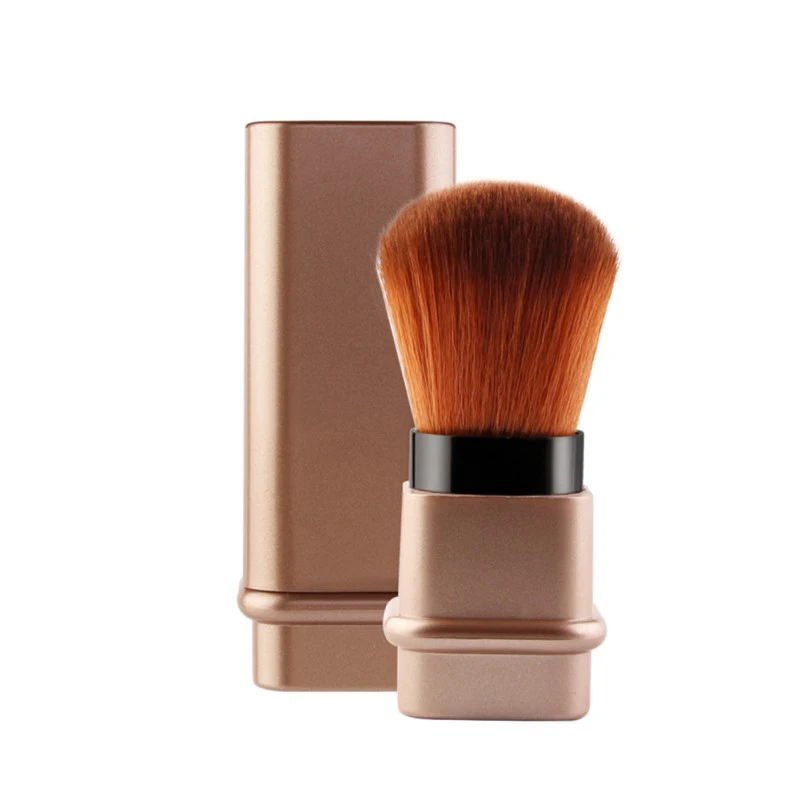 

1pcs makeup Brush Sets Cosmetic Eyeliner Eyebrow Lip Brush Square telescopic blush gold silver