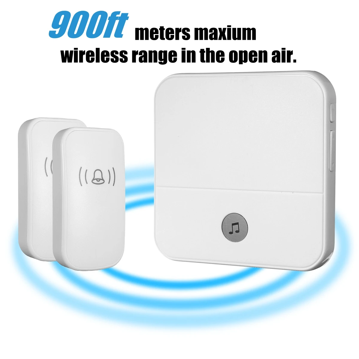 Touch Wireless Doorbell Waterproof 300M Remote range 2 button 1 Receiver 52 chimes Smart Cordless SOS Door Ring EU/UK/US Plug