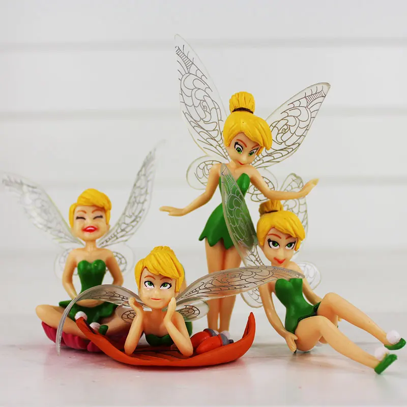 

4pcs/lot Tinkerbell Figure Toy Princess Tinkerbell Flying Fairy Rosetta Iridessa Mini Model Doll for Children