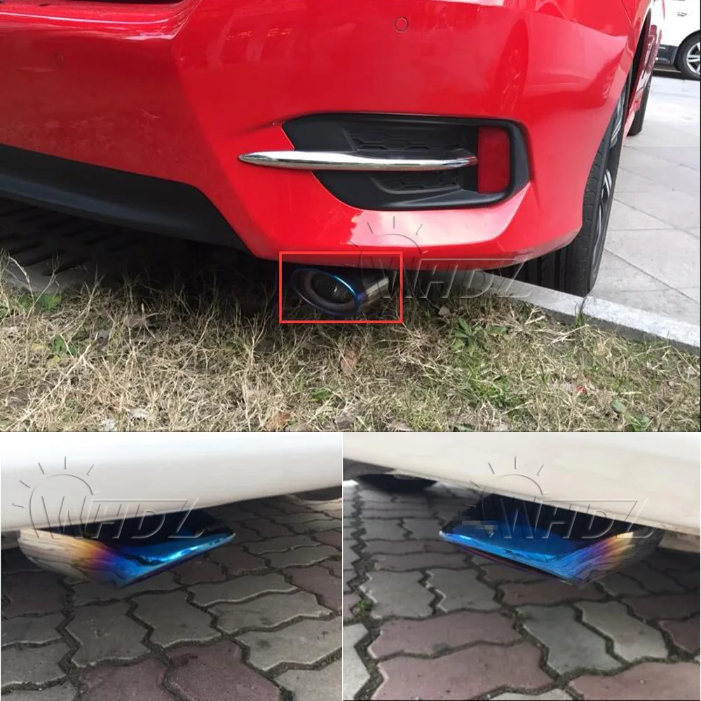 1 шт. синий задний глушитель Конец выхлопной трубы выпускные наконечники для Honda Civic 10th Gen