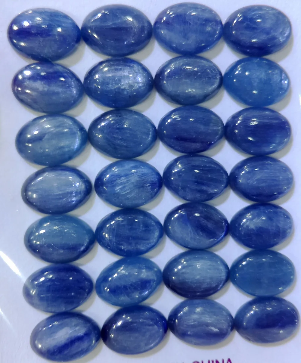 A Quality Natural Kyanite Bead Cabochon 12x16mm Oval Gem Stone CAB Ring Face For Jewelry Maing 10pcs/lot | Украшения и аксессуары