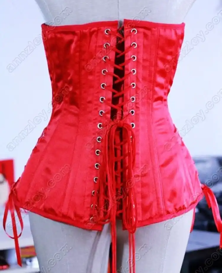 Long Black Gothic Tight Lacing Waist Slimming Underbust Corset Half