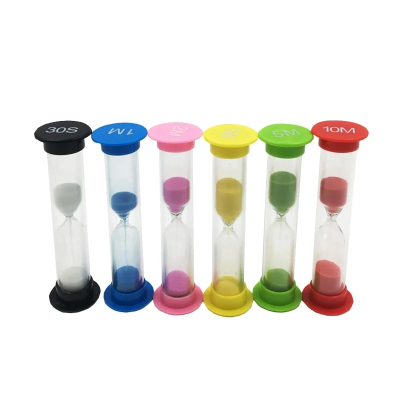 

6pcs 30second/1minute/2minute/3minutes /5minutes /10minutes Colorful Hourglass Sandglass Sand Clock Timers