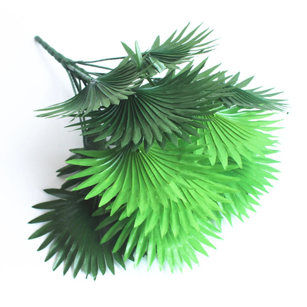 

Artificial Plant 18 Fork Large Fan Leaves 2019 Newest Arrived Plastic Artificial Flowers Home Party Decoration Wedding Decor