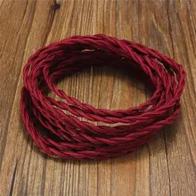 Новое поступление 5 м винтажный Ретро многоцветный 0,75 мм 2 ядра твист плетеный тканевый кабель провод гибкий электрический осветительный провод