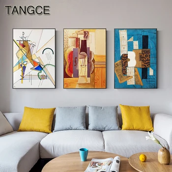 

Abstract Famous Painting Big Tableaux Big Picasso Poster Print Colorful Wall Art Decor for Living Room Abstracto Cuadros Salon