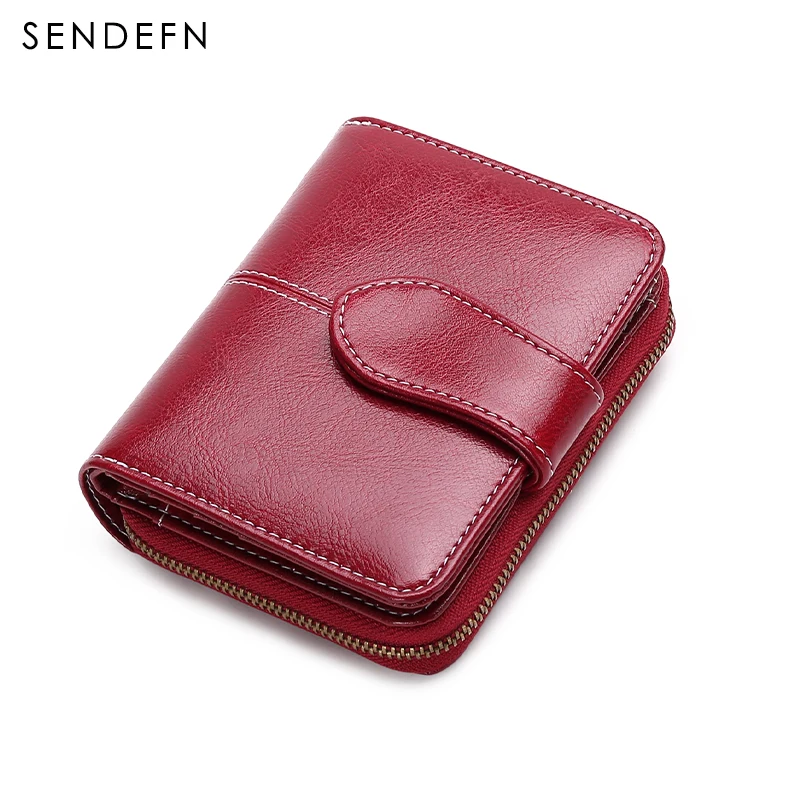 Sendefn fashion vintage women wallets split leather lady zipper hasp purse small card holder wallet Sendefn fashion vintage women wallets split leather lady zipper hasp purse small card holder wallet