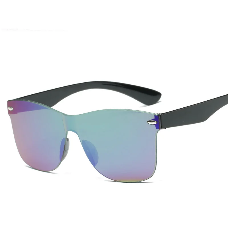 RBROVO, Модные прозрачные солнцезащитные очки, женские, цветные, Ретро стиль, без оправы, солнцезащитные очки, женские, винтажные, Роскошные, Брендовые очки - Цвет линз: Black Green