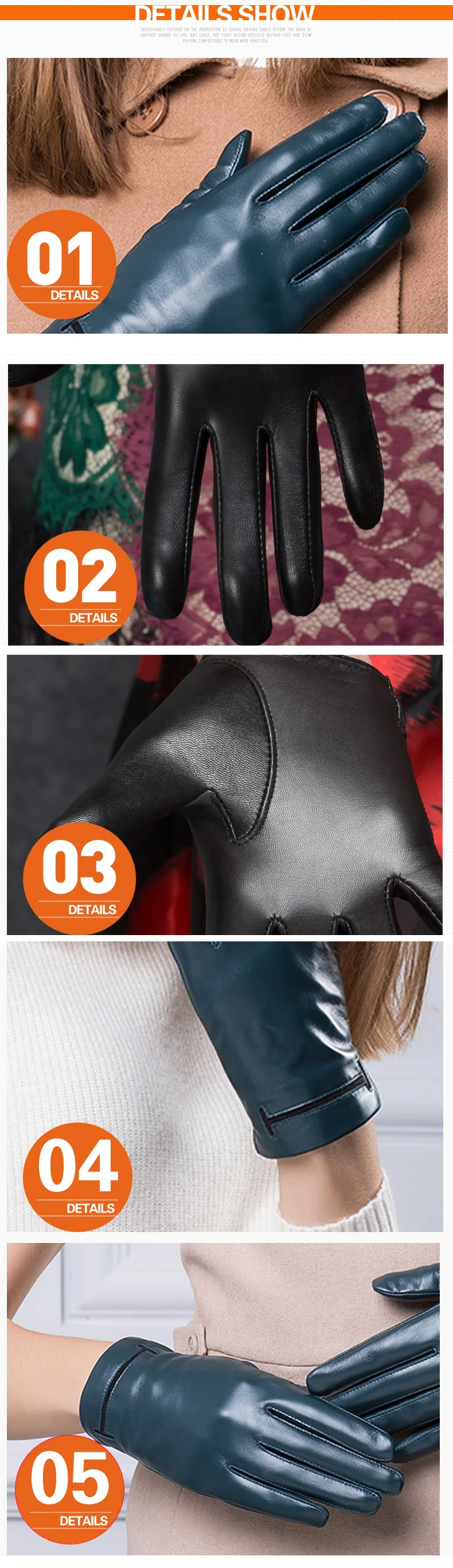 YY8948 специальная Новинка, женские тонкие короткие перчатки из натуральной кожи, женские темно-синие/темно-красные перчатки для вождения