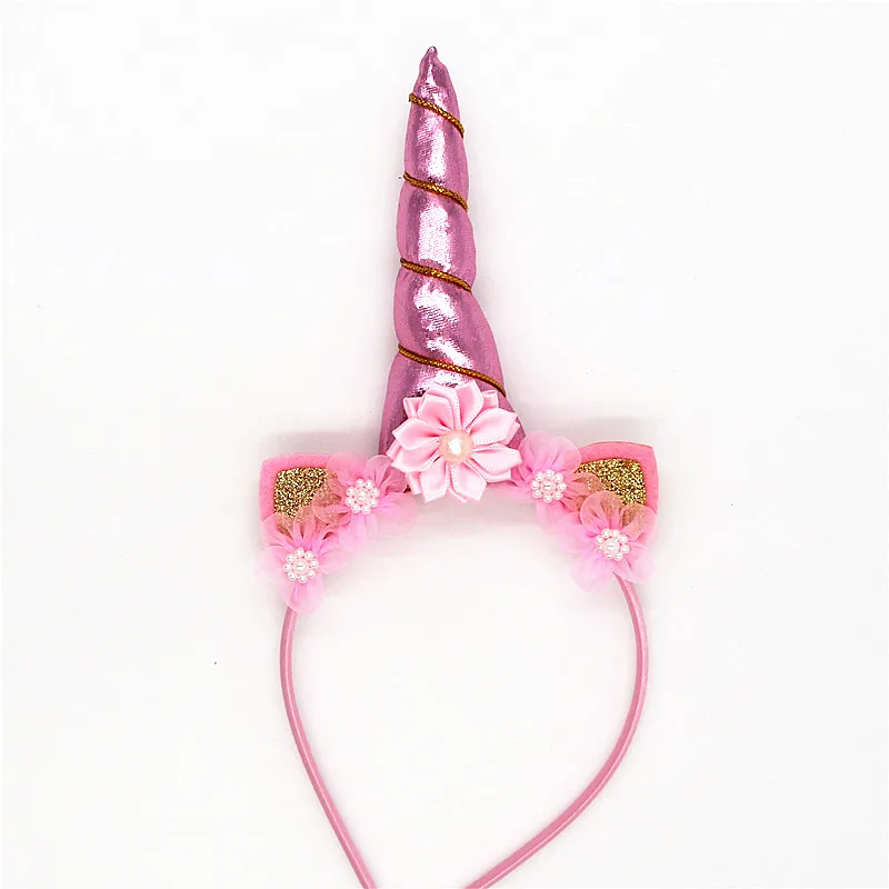 DIY Kids Unicorn Headband Glitter Hairband Rainbow Unicorn Horn Hair