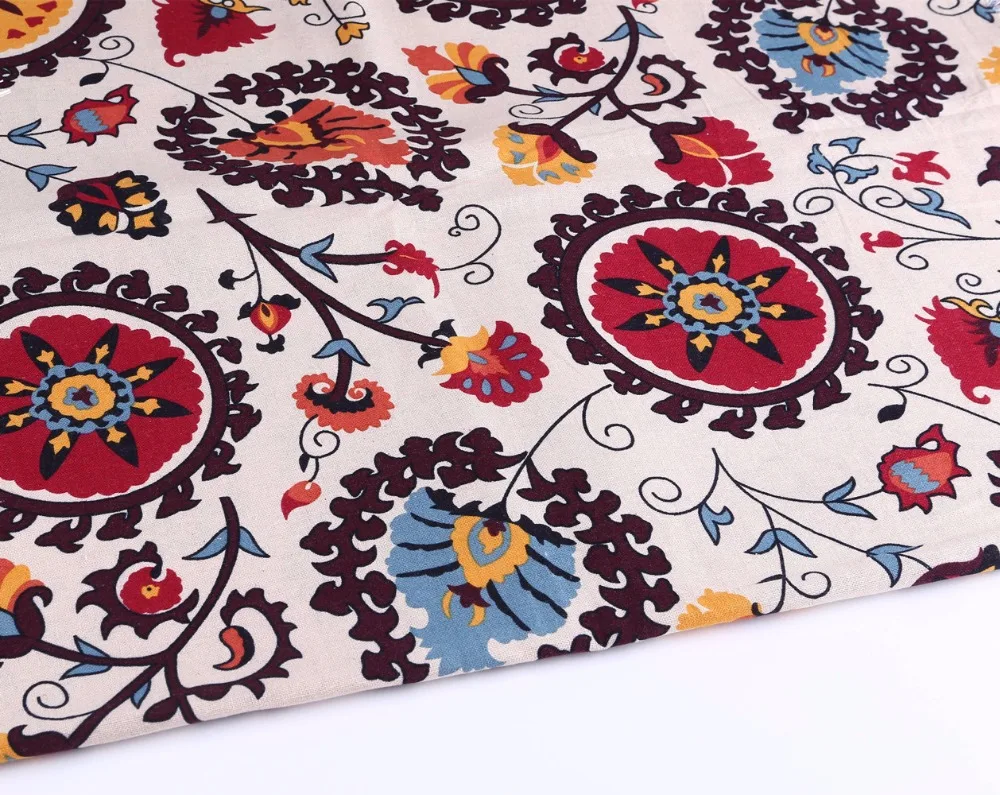 148CM*50CM African sunflower Cotton Linen Fabric patchwork fabric