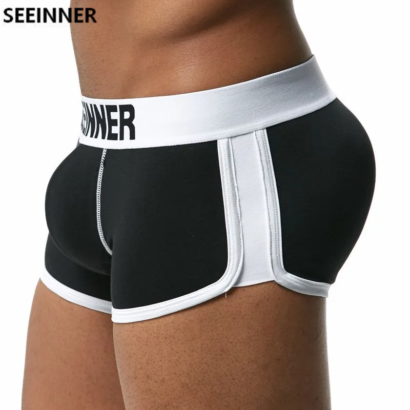 Seeinner Brand Mens Underwear Boxers Trunks With Sexy Gay Penis Pouch