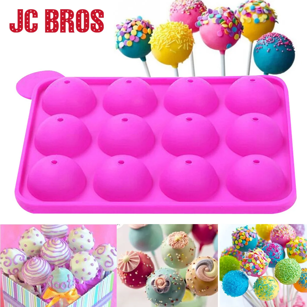 Buy 12 Holes DIY Silicone Cake Pop Mold Chocolate