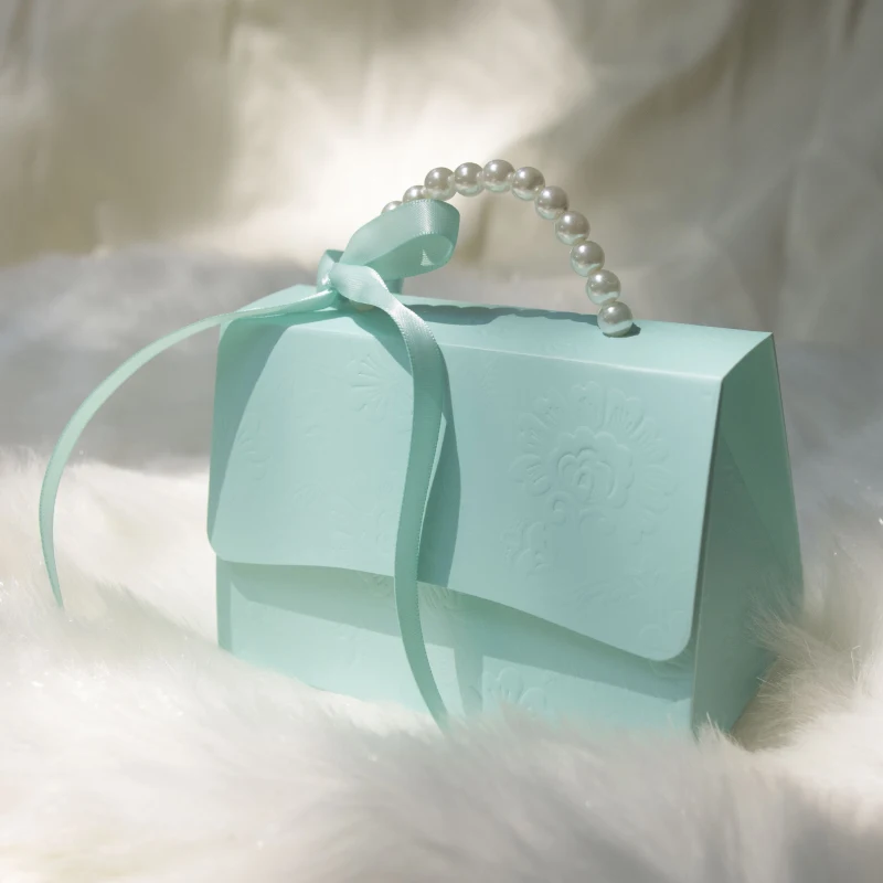 

25pcs/lot Gift boxes blue pink Handbag gift bags with handles Portable Party Wedding Favor Candy Boxes Baby Shower Gift Boxes