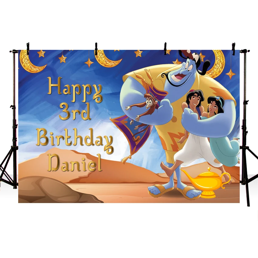 

Photo Backdrop Custom Aladdin Children 1st Birthday Photography Backgrounds Indoor Photo Studio Backdrop Background Banner Vinyl