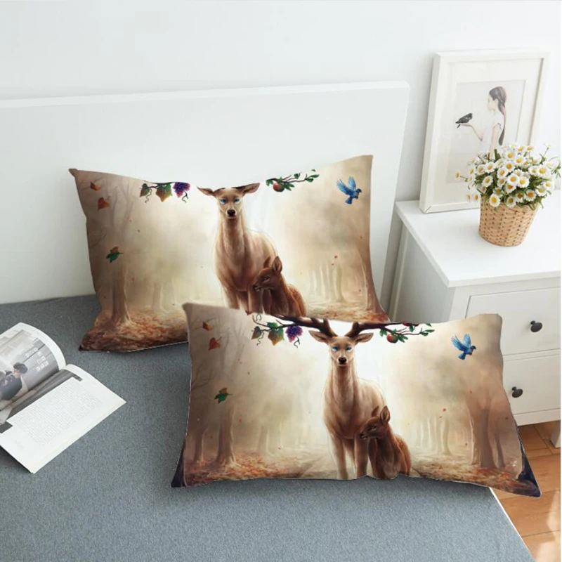3D чехол для подушки с рисунком единорога, декоративный чехол для подушки для детей, милый чехол для подушки 48x74 см, размер 2 шт