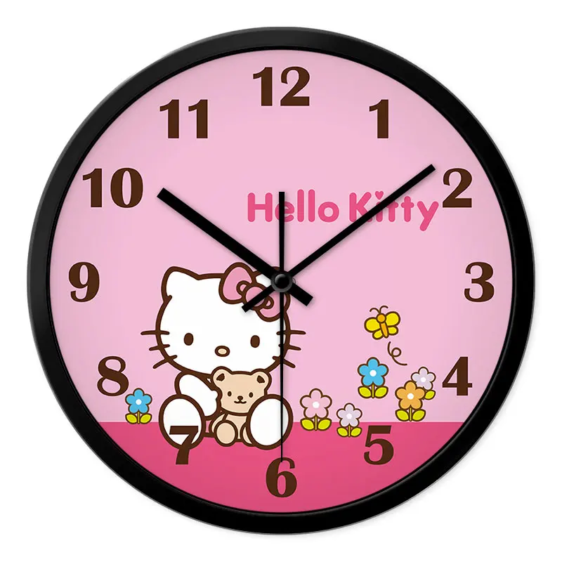 Mormon hello kitty cartoon children's room bedroom wall clock mute