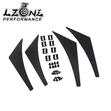 LZONE RACING – New Universal Fit Front Bumper Lip Splitter Fins Body Spoiler Canards Valence Chin JR-BS21