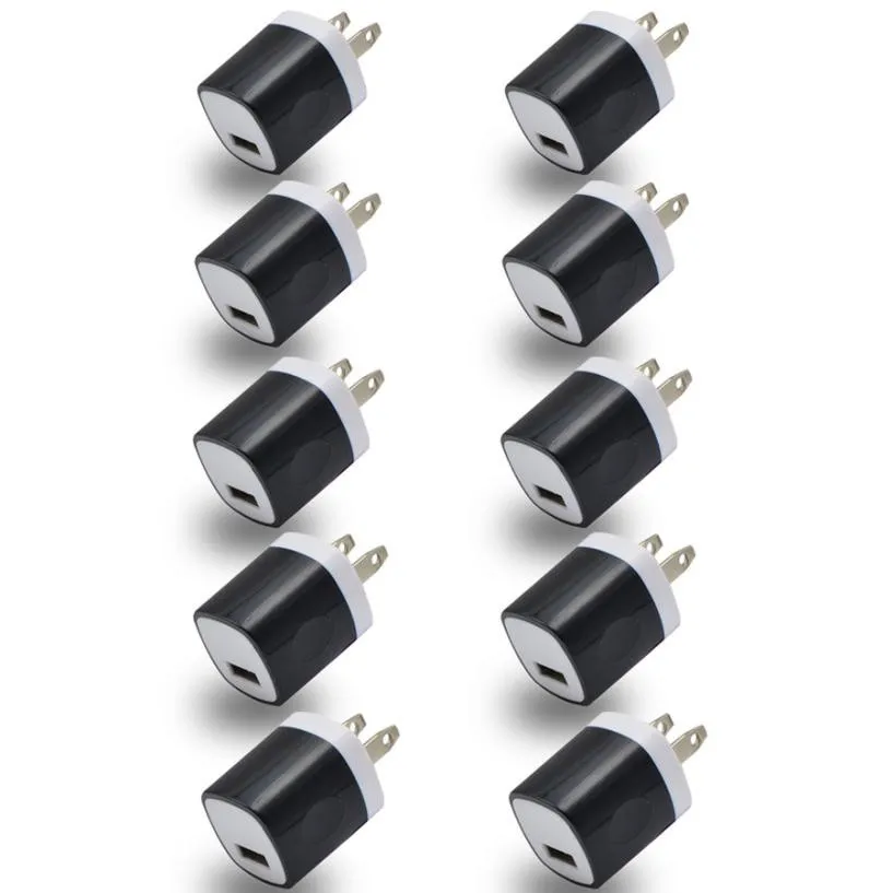 Одежда высшего качества Лидер продаж 10 штук в наборе USB Мощность адаптер штепсельная вилка американского стандарта стенового путешествия Зарядное устройство для iphone для samsung для LG G5 30 июня