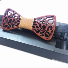 Новое поступление из розового дерева Мужской деревянный галстук-бабочка роскошный полый дизайн бабочка деревянный галстук-бабочка для мужчин Свадебная вечеринка мужские галстуки