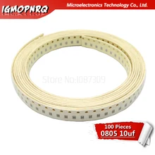 100 шт. 10 мкФ X5R ошибка 10% 10 в 0805 106 SMD толстая пленка чип многослойный керамический конденсатор