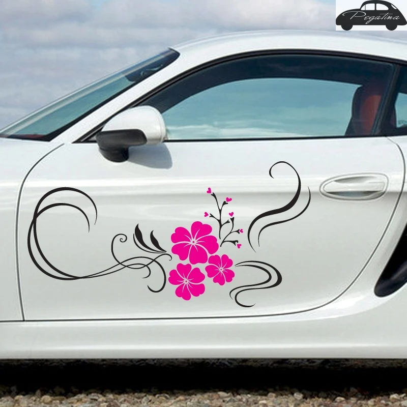 Pegatina Flower Butterfly Sticker Car Decal Posters Vinyl Wall Decals Decor Mural Sticker H085