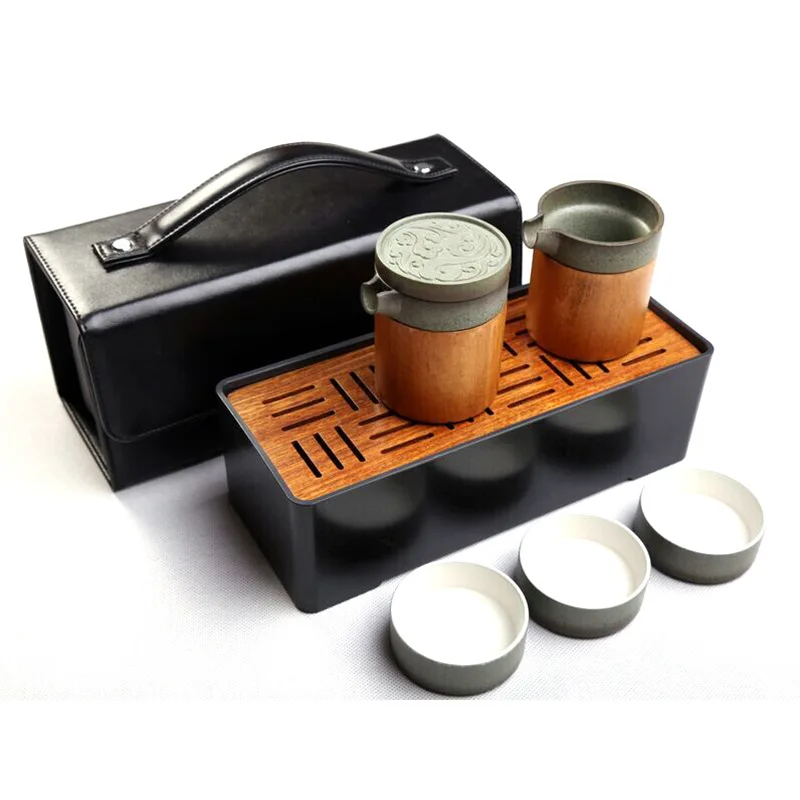 

Travel tea set creative boutique portable travel tea sets Kung Fu tea sets ceramic gift sets wholesale