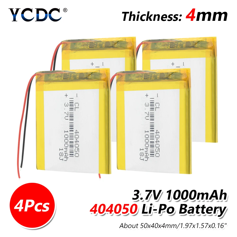 3 7 V 1000mAh 404045 литиевая батарея Li-Po полимерная литиево-ионная Lipo для MP3 MP4 gps