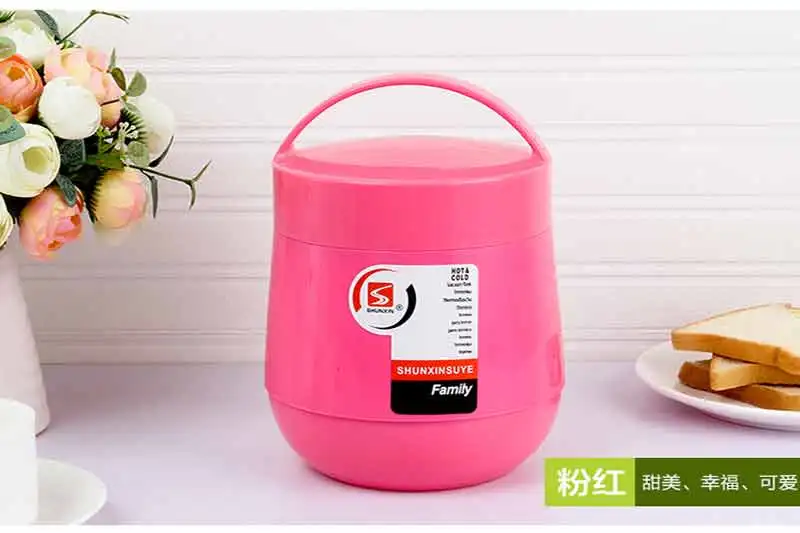 1.8L милые Мультяшные, из нержавеющей стали термос контейнер Bento для обеда для детей младенцев вакуумный изолированный пищевой контейнер банка Ланчбокс суповая кружка - Цвет: Розовый