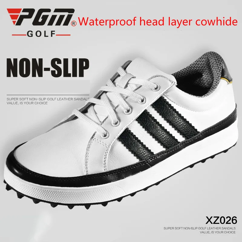 

2018 PGM Sneakers Men Golf Shoes Summer Super Soft Anti-skid Waterproof sport shoes for men Head Layer Cowhide Board shoes