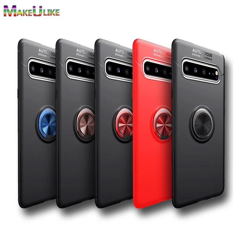 حلقة غطاء حقيبة لهاتف سامسونج غالاكسي S10 S9 S8 زائد S10e ملاحظة 8 9 J4 J6 A6 زائد J8 A7 A9 2018 حالة ضئيلة TPU الهاتف حقيبة الغطاء الخلفي