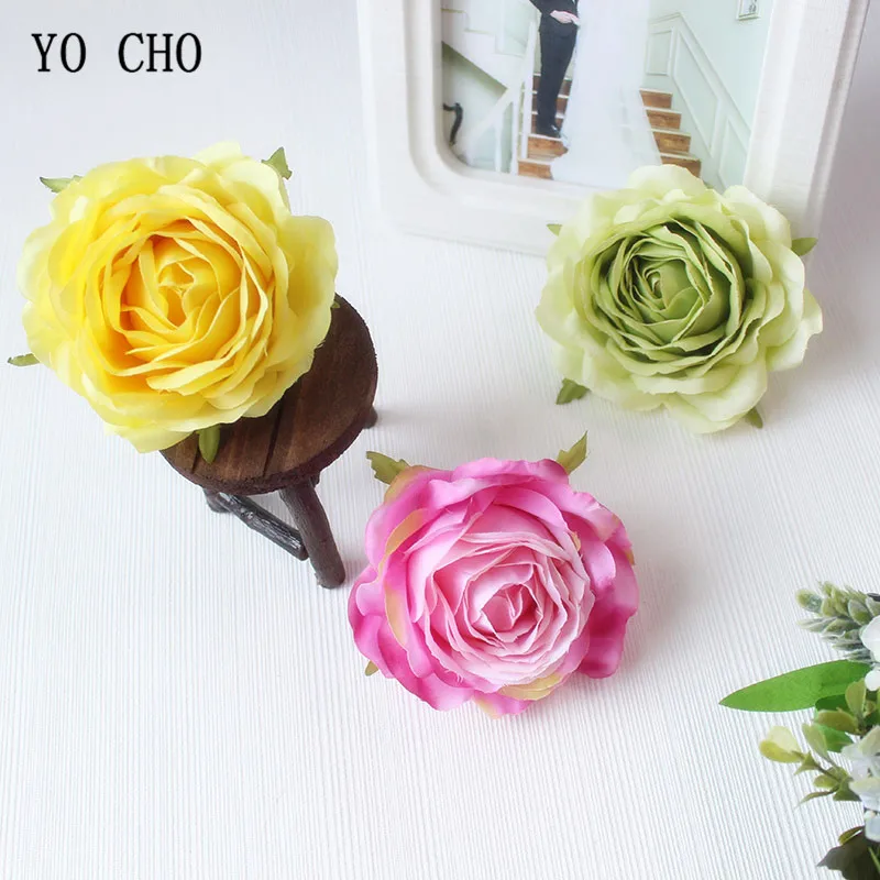  Red Rose Artificial Flower Head White Pink Silk Peony Big Flower Heads Wedding Party Decoration Fake Flowers Diy Wreath  (97)