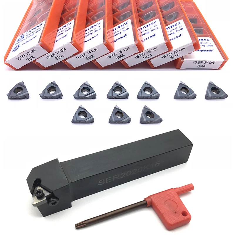 Carmex 1 шт. SER1212H16 SER1616H16 SER2020H16 токарный инструмент с резьбой + 10 16ER 10UN 12UN 14UN 16UN