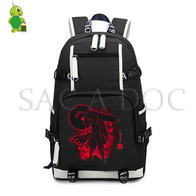

Anime Berserk Guts Fluorescence Backpack Women Men Large Laptop Backpack School Bags for Teenagers Girls Boys Travel Bags