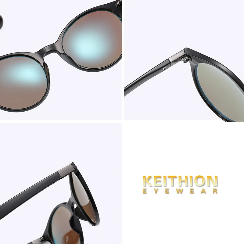 KEITHION 2019 New Polarized Mnes Womens Round Sunglasses Vintage Retro Mirrored Sun Glasses Brand Designer UV400 Eyewear