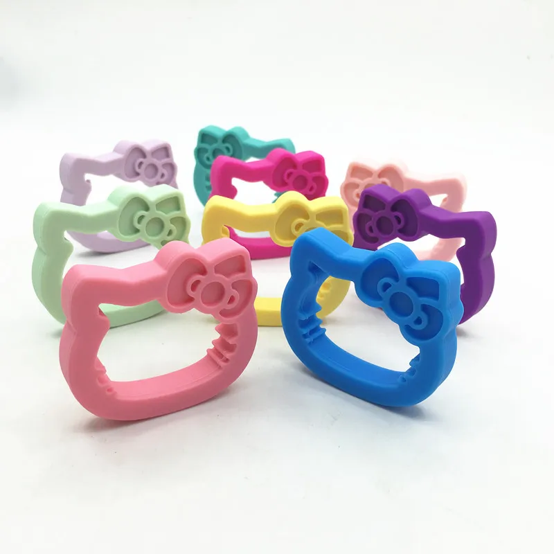 

Silicone Teething Pendant Necklace - Safe for babies to chew, suck and love on - hello kitty teether silicone baby teether