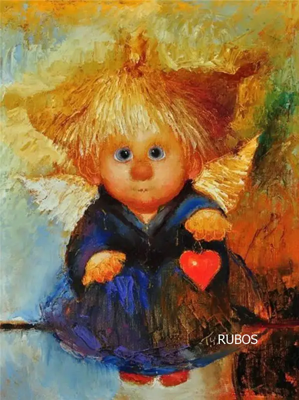 RUBOS мультфильм Ангел красное сердце DIY 5D Алмазная мозаика для рукоделия вышивка алмазная живопись Полный Круглый ребенок ручной работы хобби - Цвет: Светло-серый