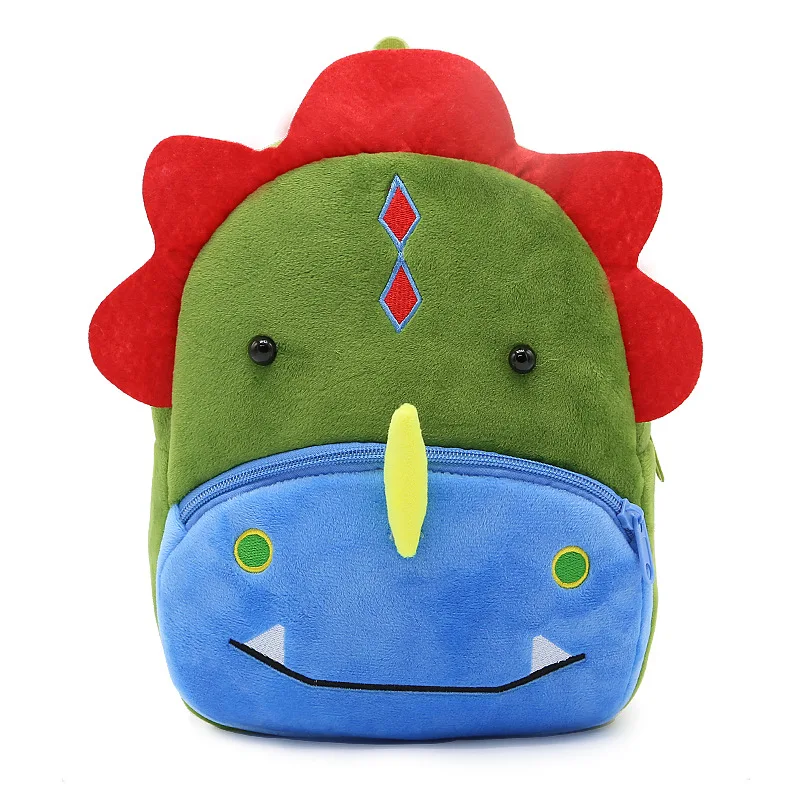 2018 New Plush 3D Dinosaur Kids Animal Backpack High quality Children