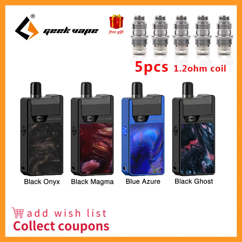 GeekVape frenesí Kit DE SISTEMA DE Pod con 2 ml de cartucho 950 mAh Vape pod y como Micro Chipset Vape E-cigarrillo kit del perdido Vape Orion ADN - 1
