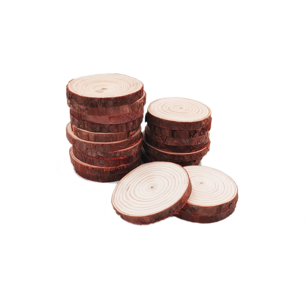 

10pcs 5-6cm Natural Wood Slices Unfinished Log Wooden Circles for DIY Crafts Wedding Decorations Christmas Ornaments