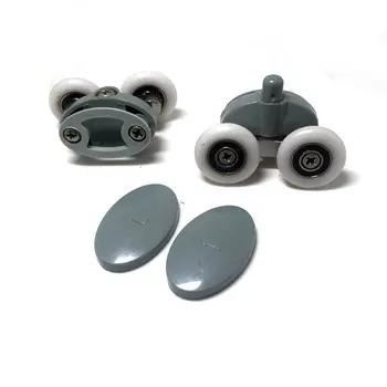

Set of 4 Double Shower Door ROLLERS /Runners /Wheels 25mm in Diameter