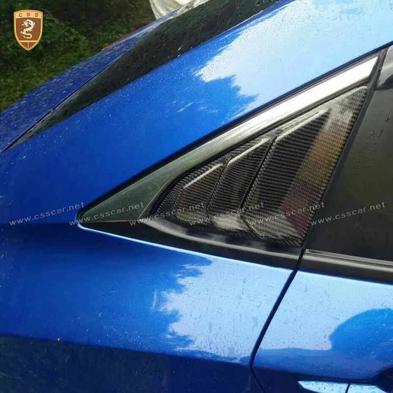 

Carbon Fiber Car Rear Side Window Decorative Air Outlet Diffuser Shutter For Honda New Civic 10th Generation 2016 High Quality