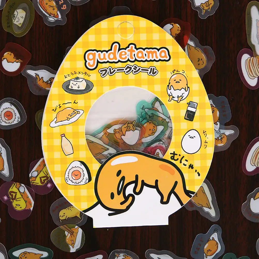 60 un Kawaii perezoso huevo gudetama Pegatina Copos Pack Craft Diario álbum De Recortes