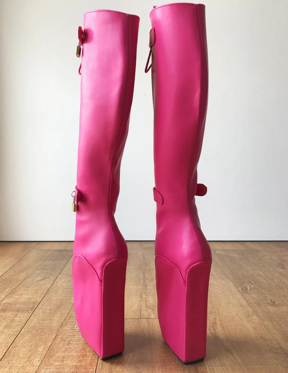 Hot Pink Matte Ballet Knee High Boots 