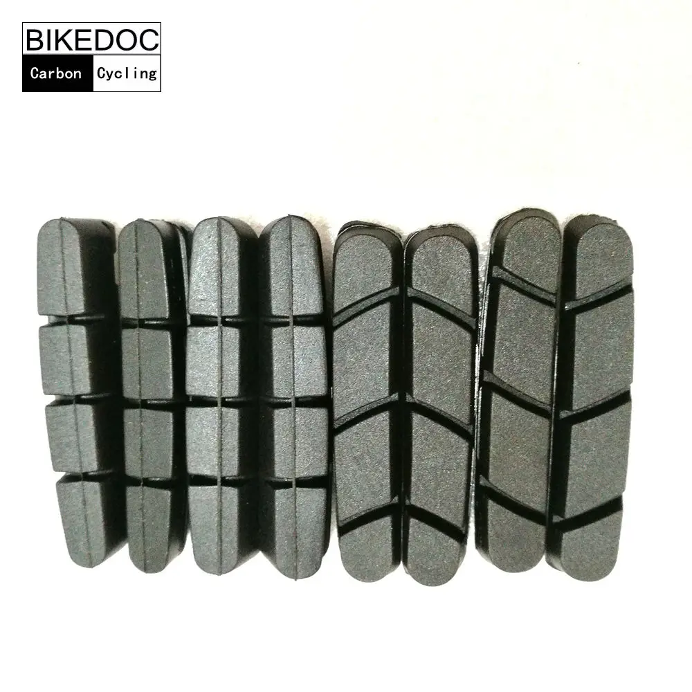 

BIKEDOC Bicycle Brake Pads 4 Pics Per Lot Road Bike Rubber Black Brake Pads For V Brake Carbon Wheel