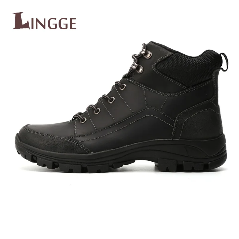 

New Autumn Men Boots 2018 Brand Male Ankle Genuine Leather Boots Retro Safety Boots Men Fashion Breathable Working Men Shoes